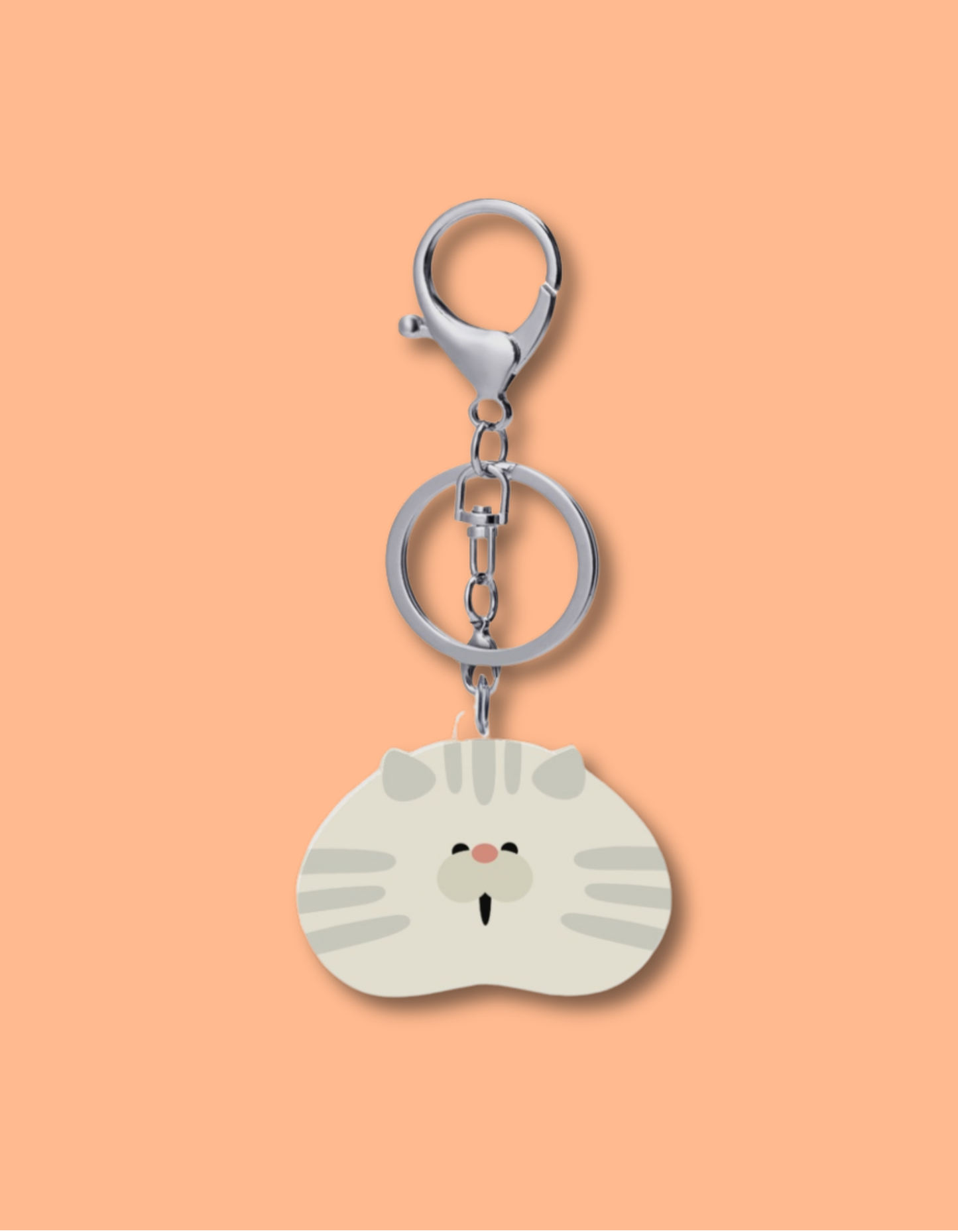 White Cat Keychain