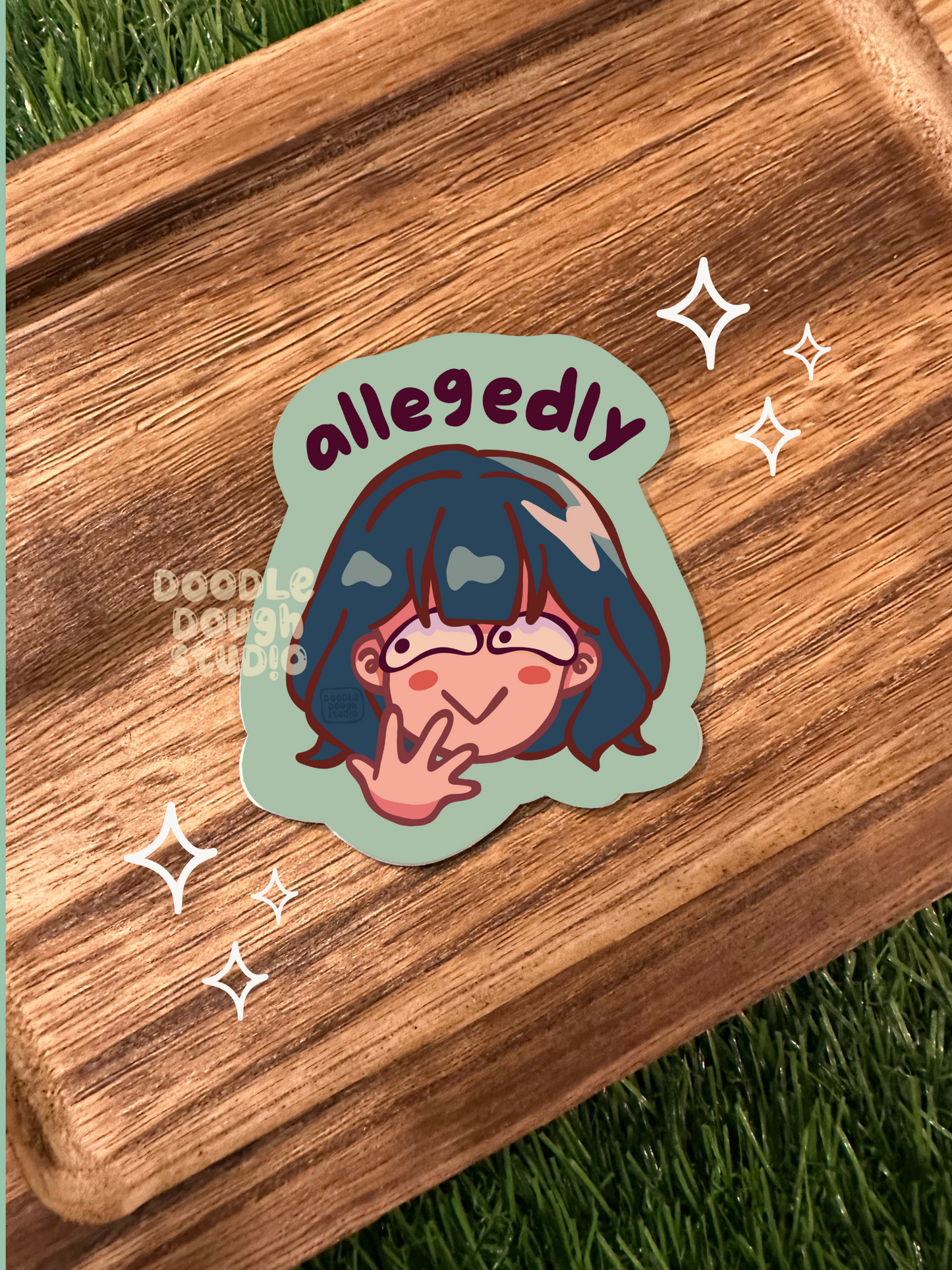 Allegedly - Vinyl Sticker (Weatherproof + Dishwasher Safe)