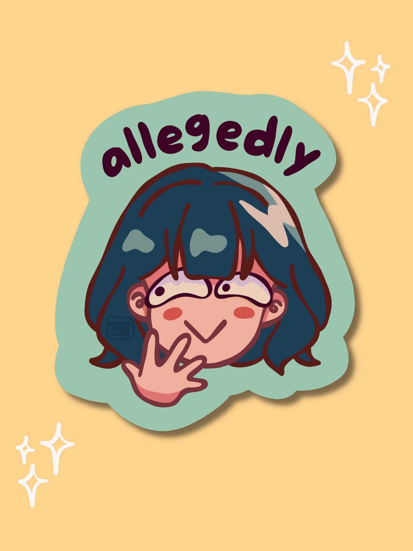 Allegedly - Vinyl Sticker (Weatherproof + Dishwasher Safe)