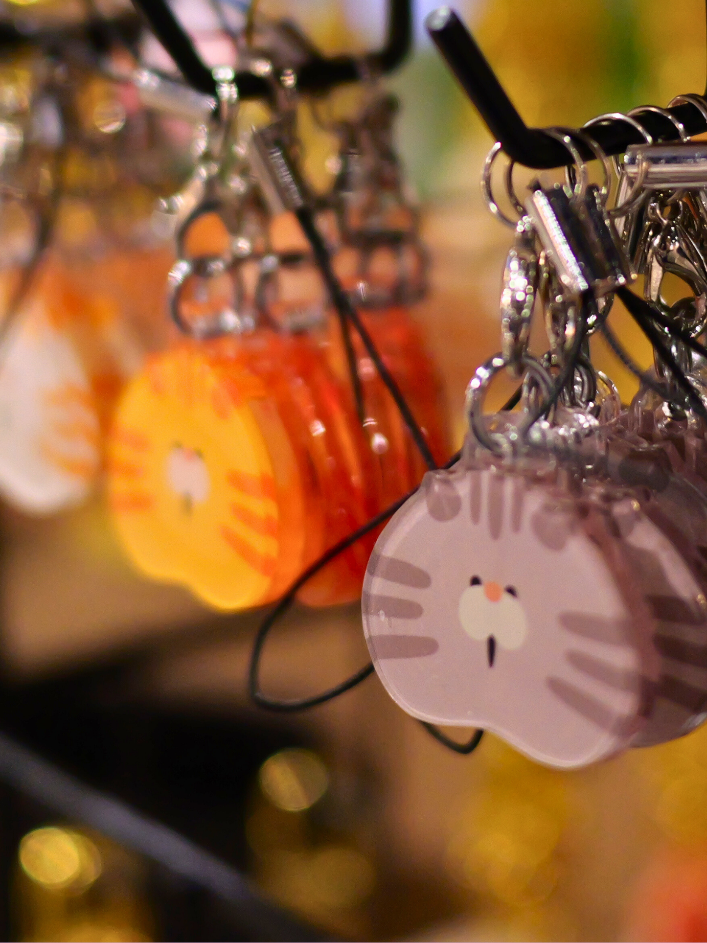 Blue and Pink Cat Phone Charm