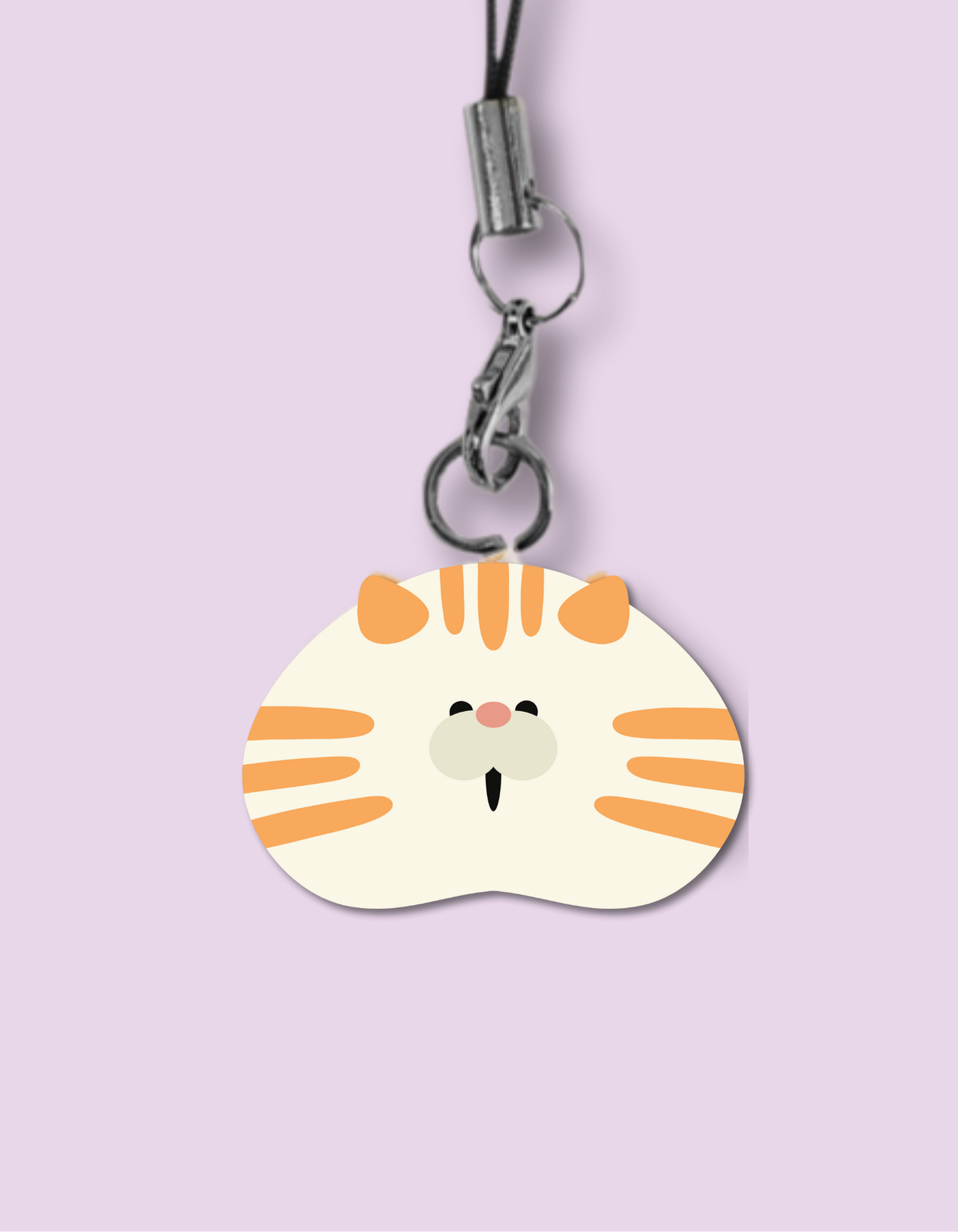 White and Orange Cat Phone Charm