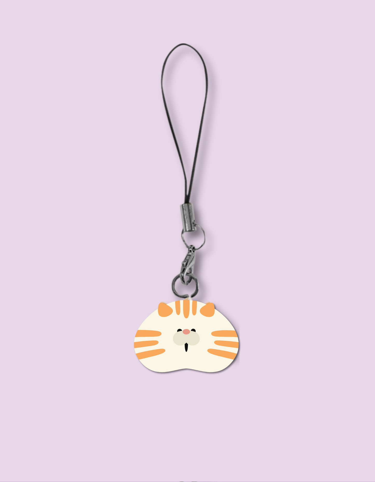 White and Orange Cat Phone Charm