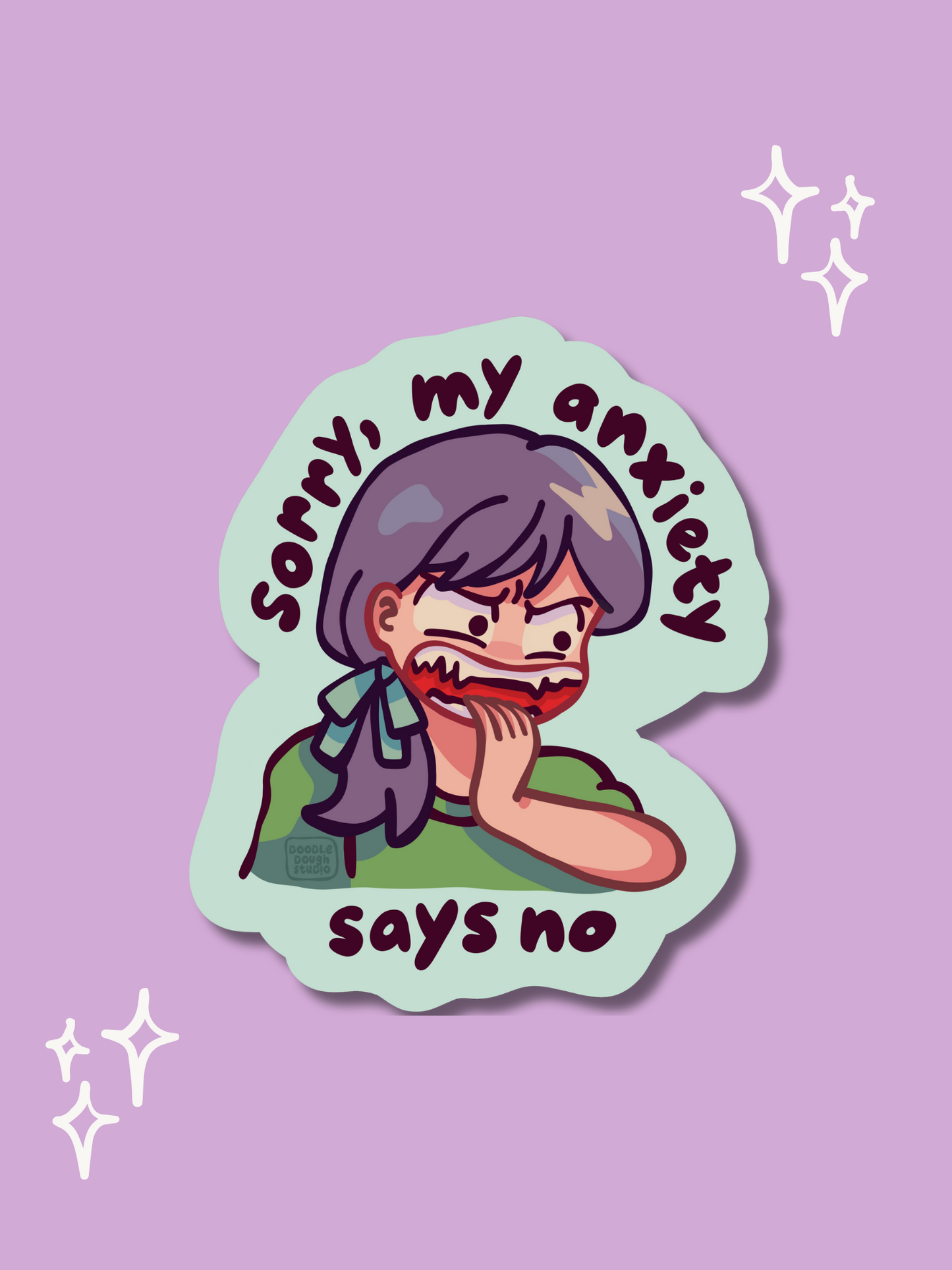 My Anxiety Says No - Vinyl Sticker (Weatherproof + Dishwasher safe)
