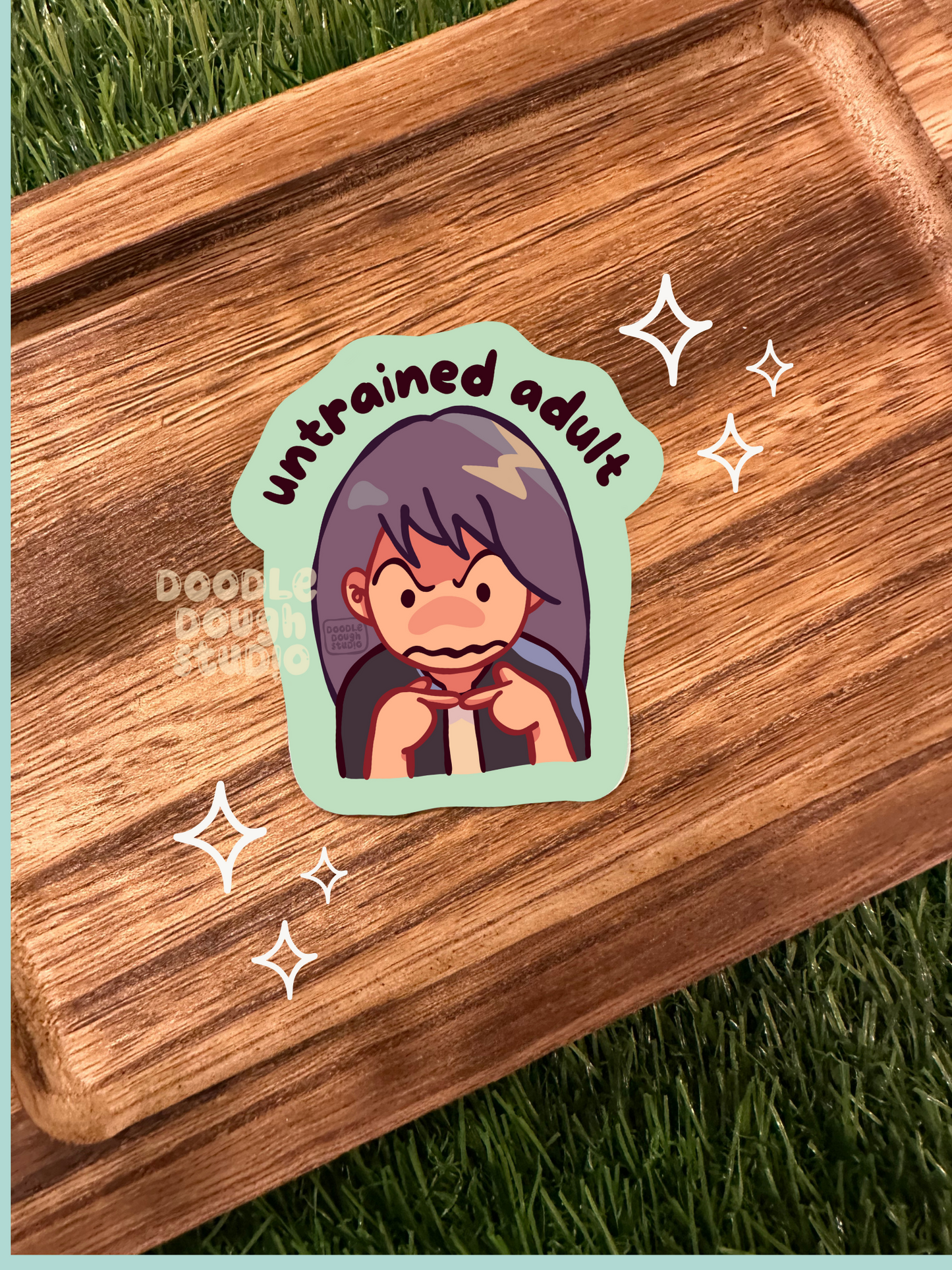 Untrained Adult - Vinyl Sticker (Weatherproof + Dishwasher safe)