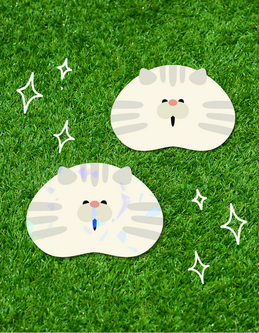 White Cat Sticker