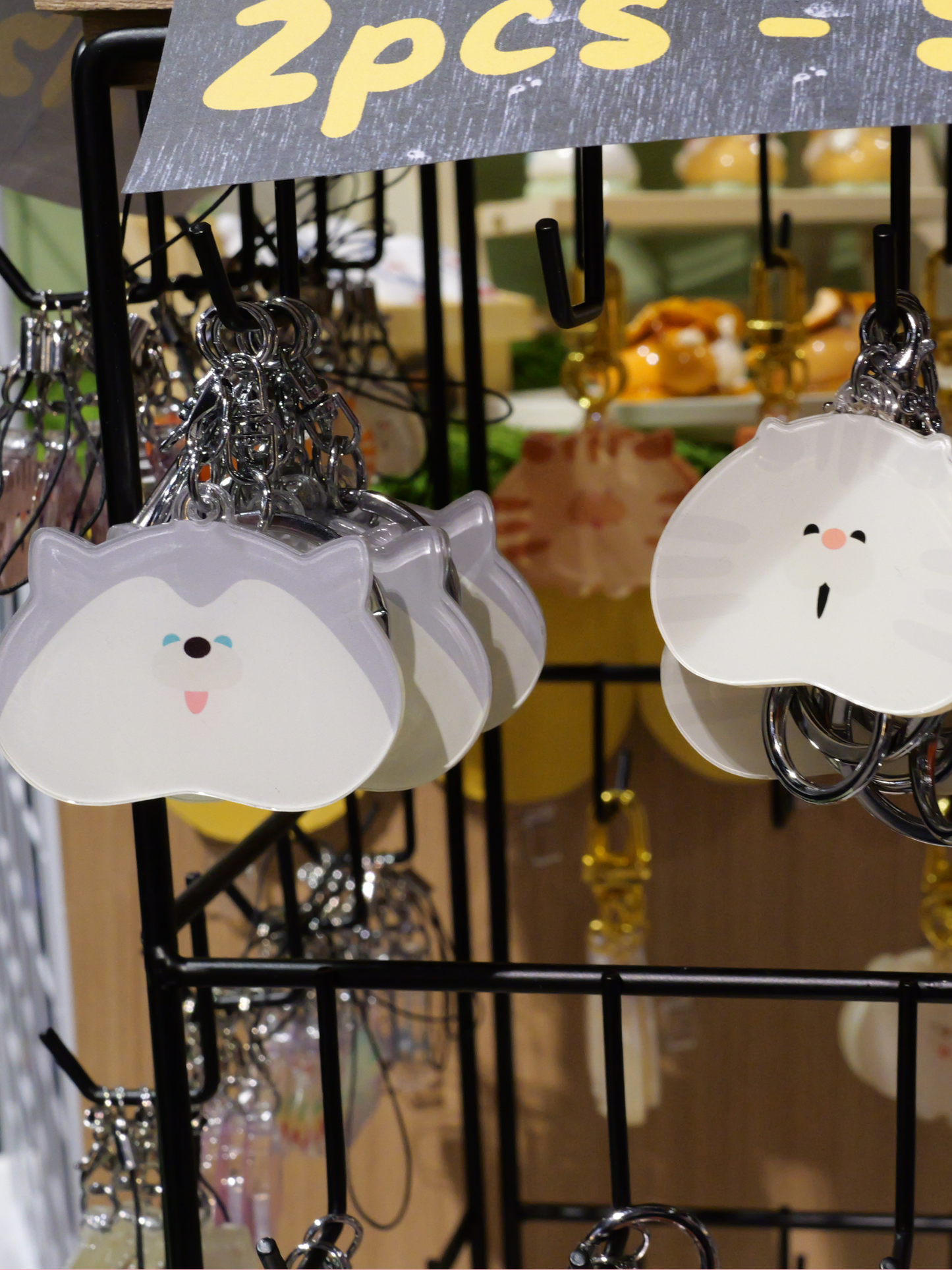 White Cat Keychain