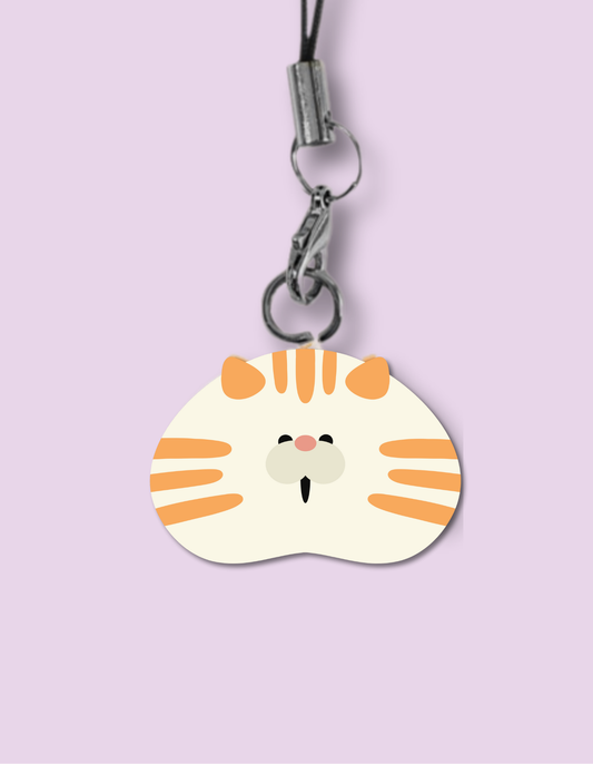 White and Orange Cat Phone Charm