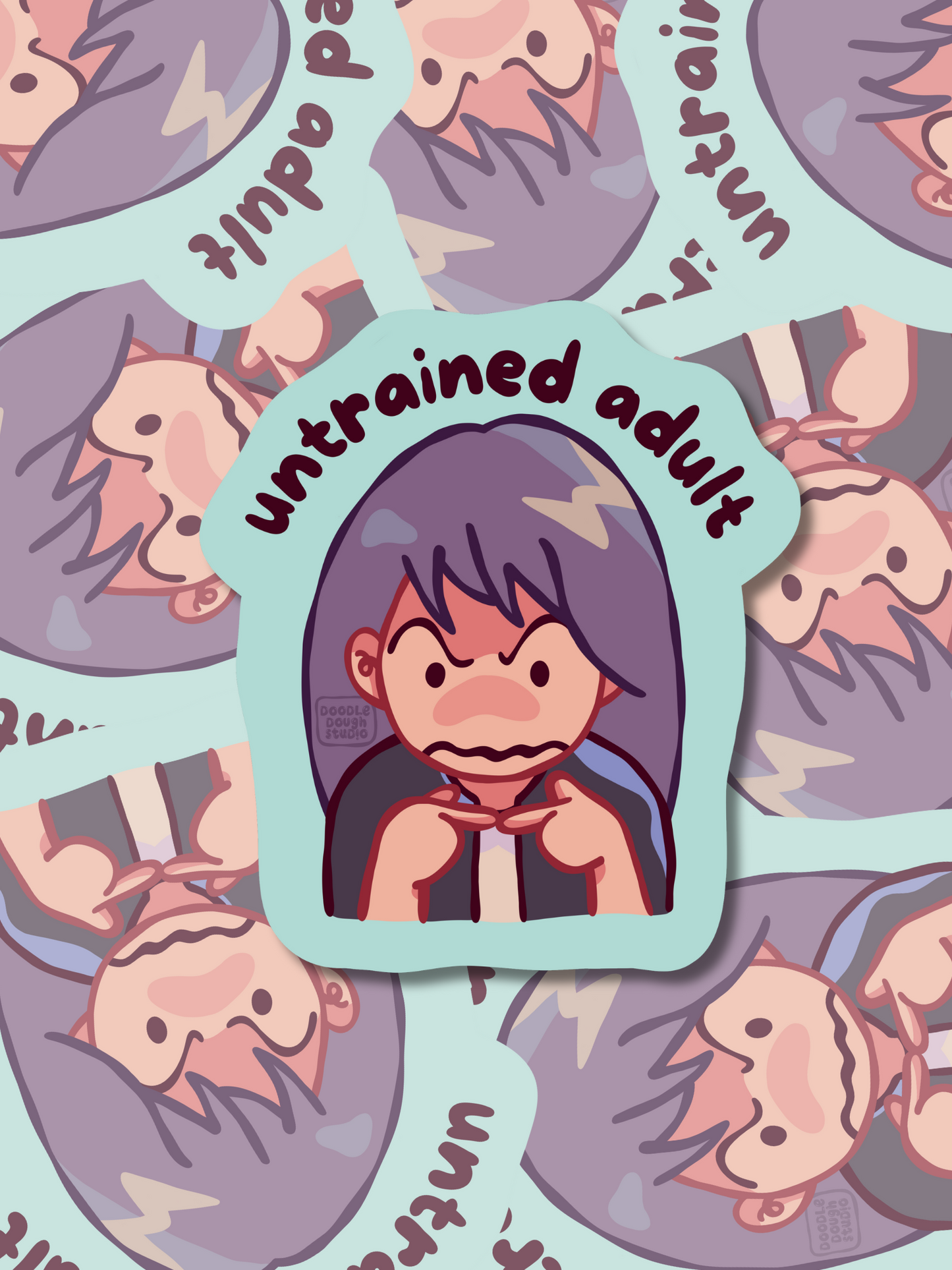 Untrained Adult - Vinyl Sticker (Weatherproof + Dishwasher safe)