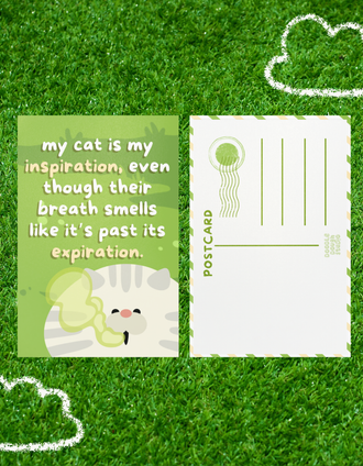 My Cat is My Inspiration Postcard - White Cat