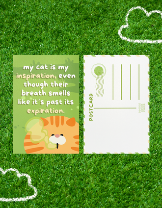 My Cat is My Inspiration Postcard - Orange Cat