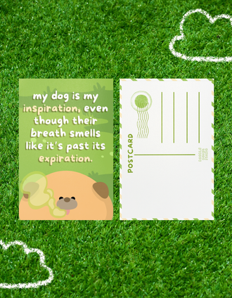 My Dog is My Inspiration Postcard - Pug