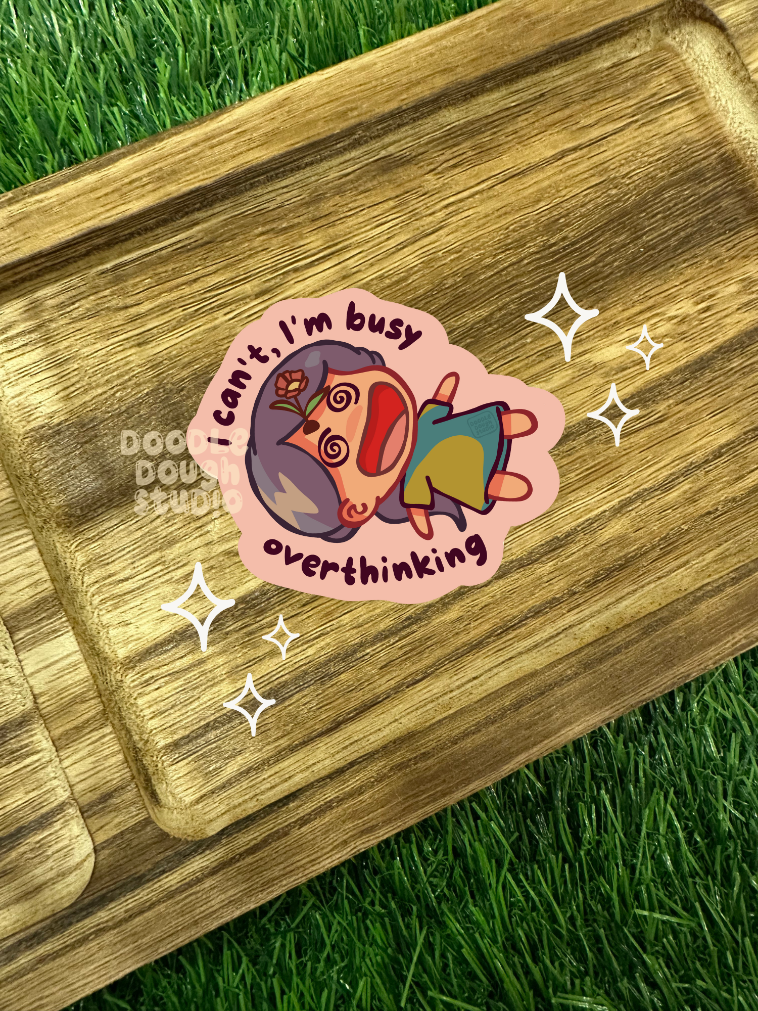 I Can't, I'm Busy Overthinking - Vinyl Sticker (Weatherproof + Dishwasher safe)