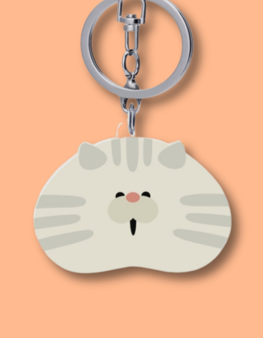 White Cat Keychain
