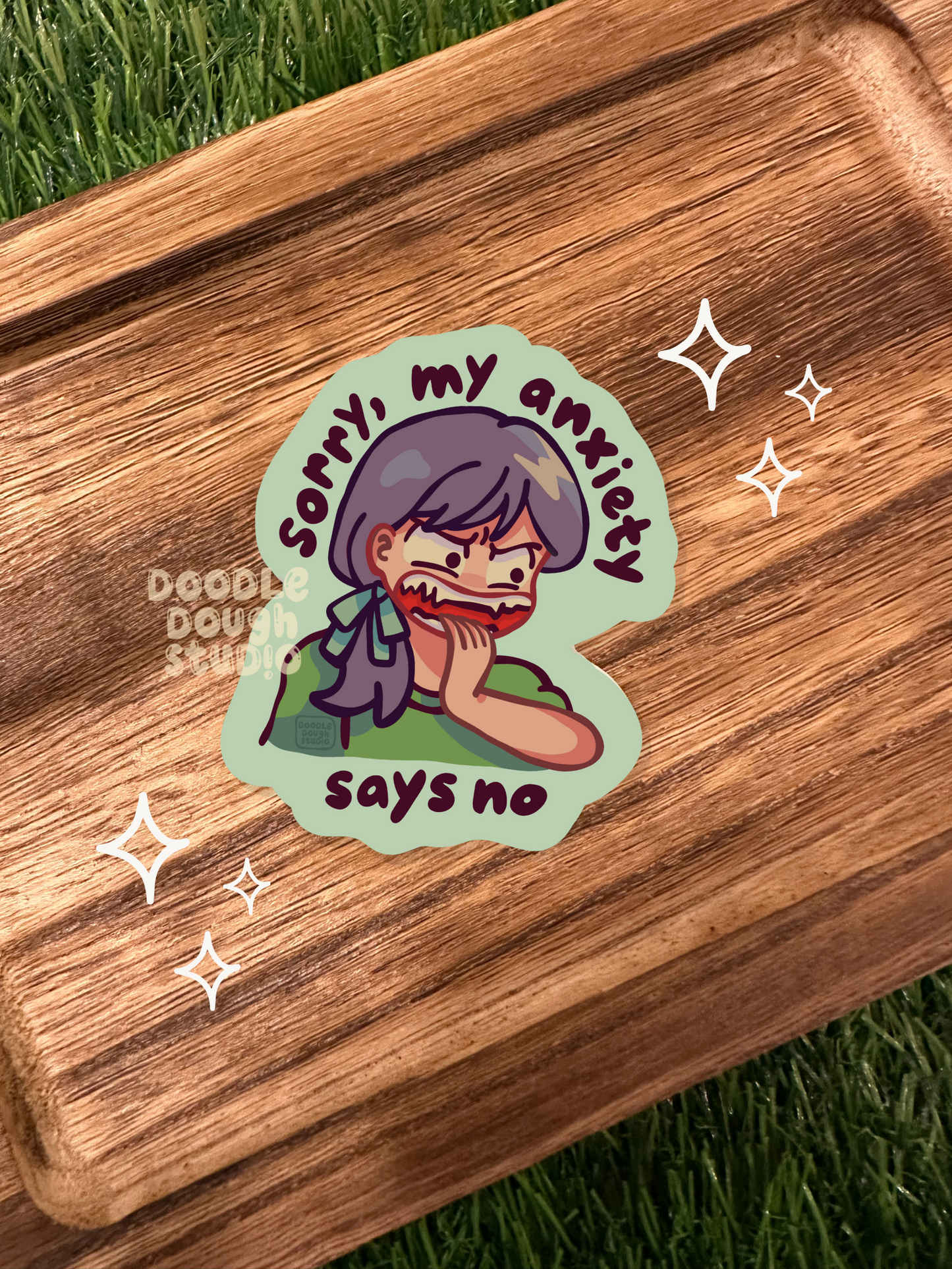 My Anxiety Says No - Vinyl Sticker (Weatherproof + Dishwasher safe)